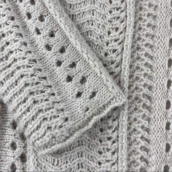 Final Touch Womens Cardigan Open Front Loose Knit Beige S/M - Picture 5 of 7